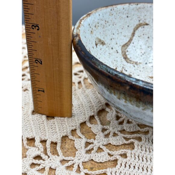 Handcrafted Studio Pottery Bowl Drip Glaze Footed - Picture 2 of 6